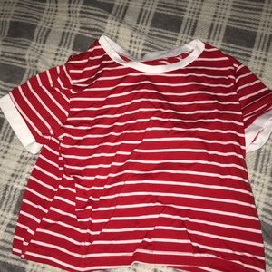 Striped red and white shirt